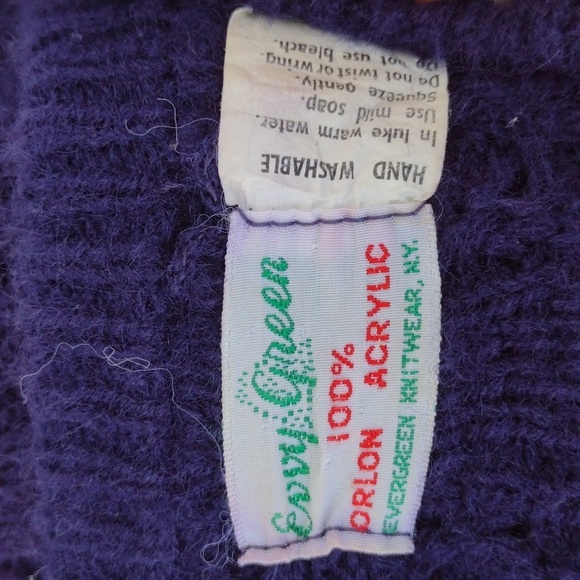 Vintage Navy Crocheted Acrylic Cape Sweater - Picture 6 of 8